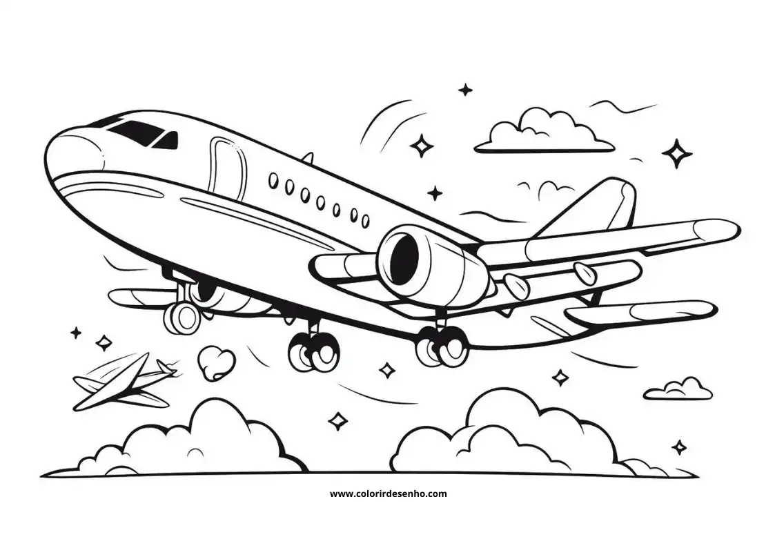 Avião para Colorir - 134 Desenhos para Colorir e Imprimir