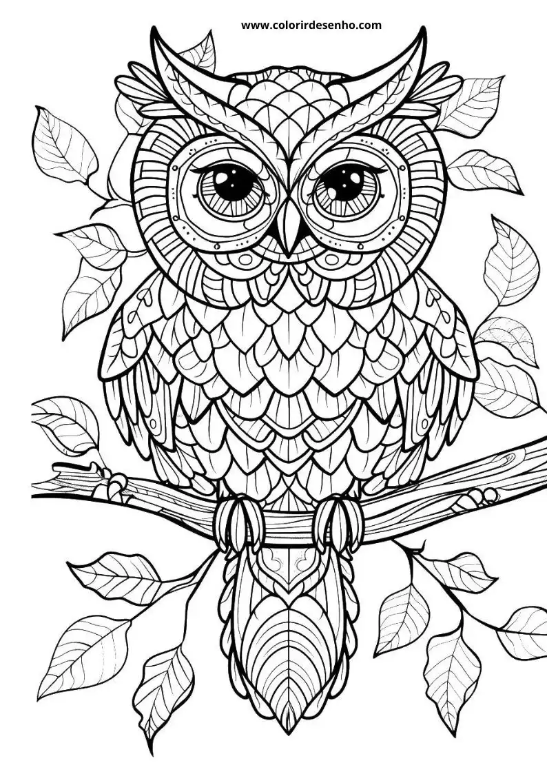 Printable Owl Coloring Pages 208