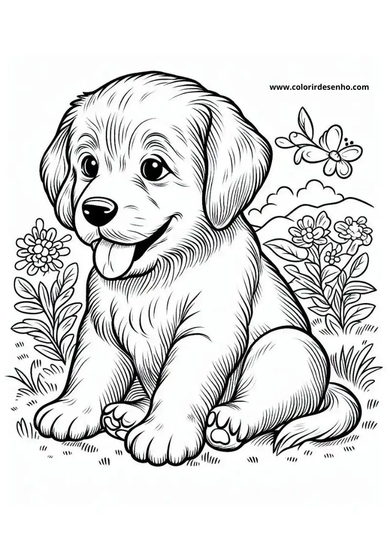 Dog and Puppy Coloring Pages 242