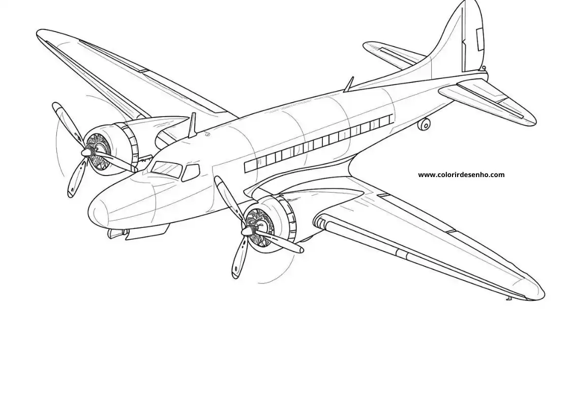 Desenhos de Avião para Colorir 6