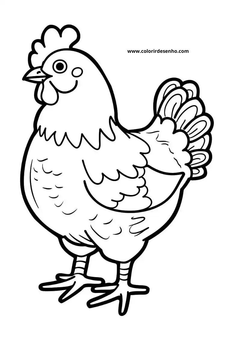 Chicken Coloring Pages 100