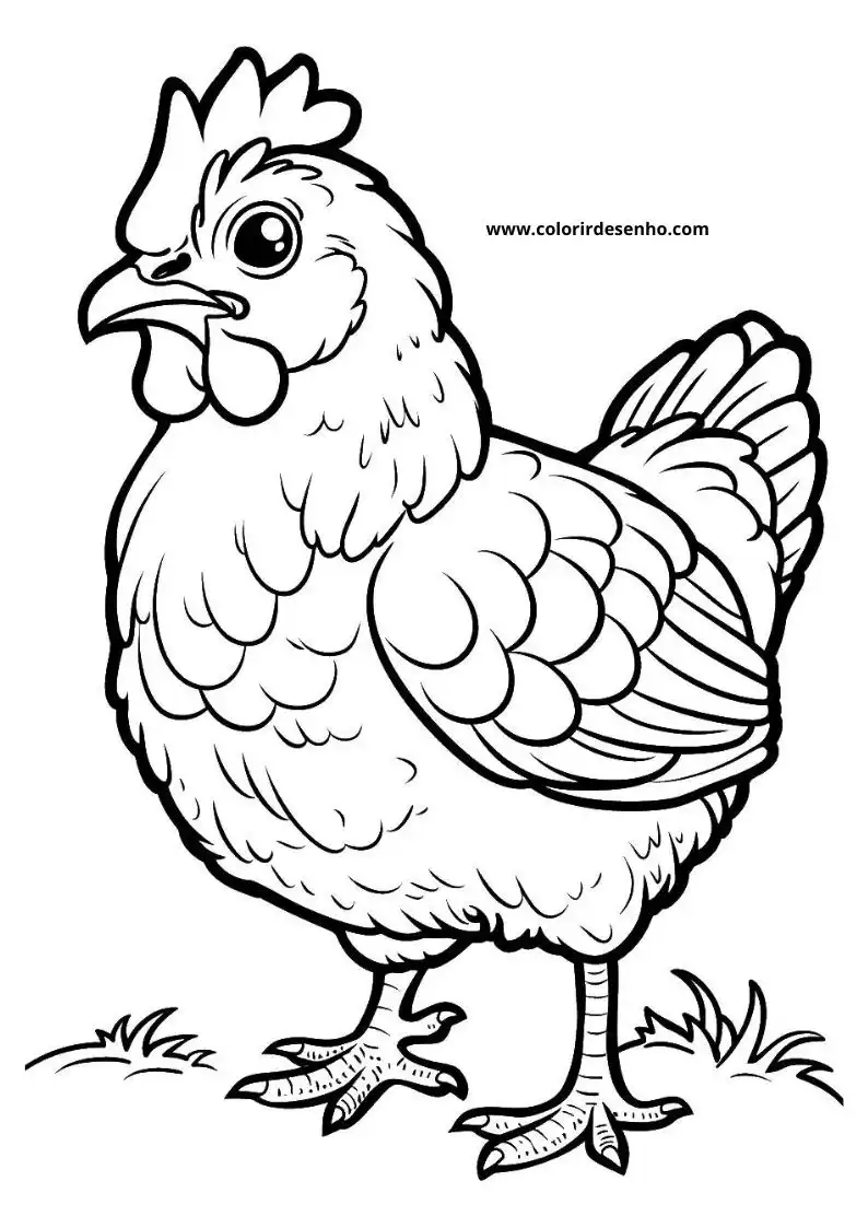 Chicken Coloring Pages 12