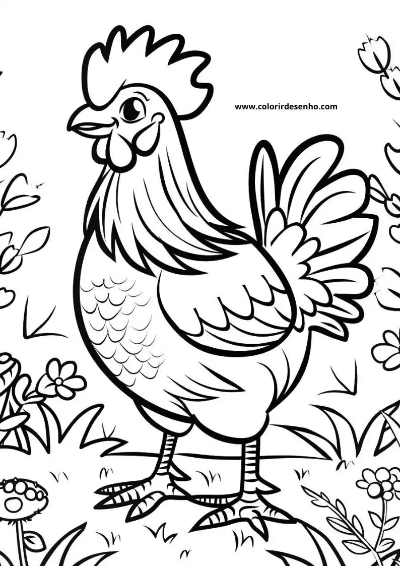 Chicken Coloring Pages 16