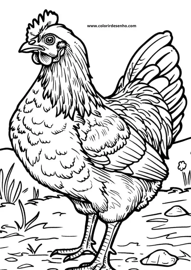 Chicken Coloring Pages 26