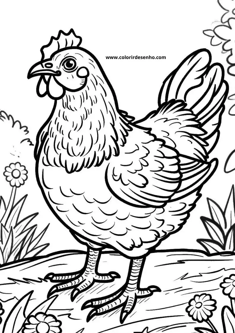 Chicken Coloring Pages 41