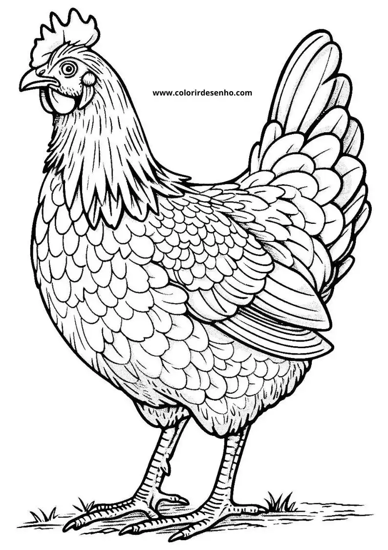 Chicken Coloring Pages 43