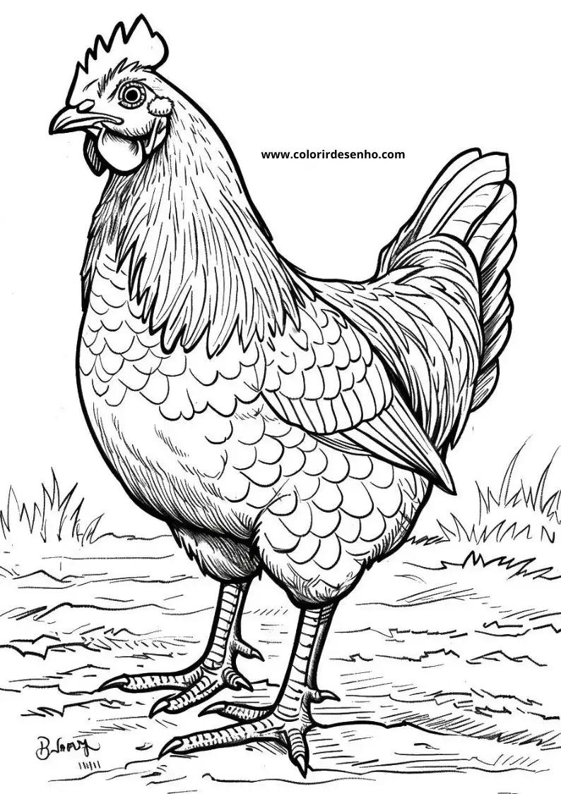 Chicken Coloring Pages 57