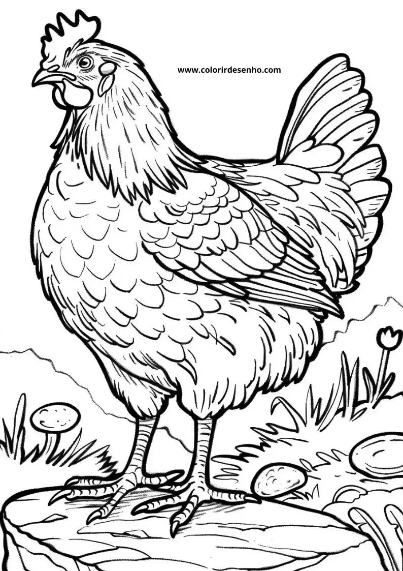 Chicken Coloring Pages 62