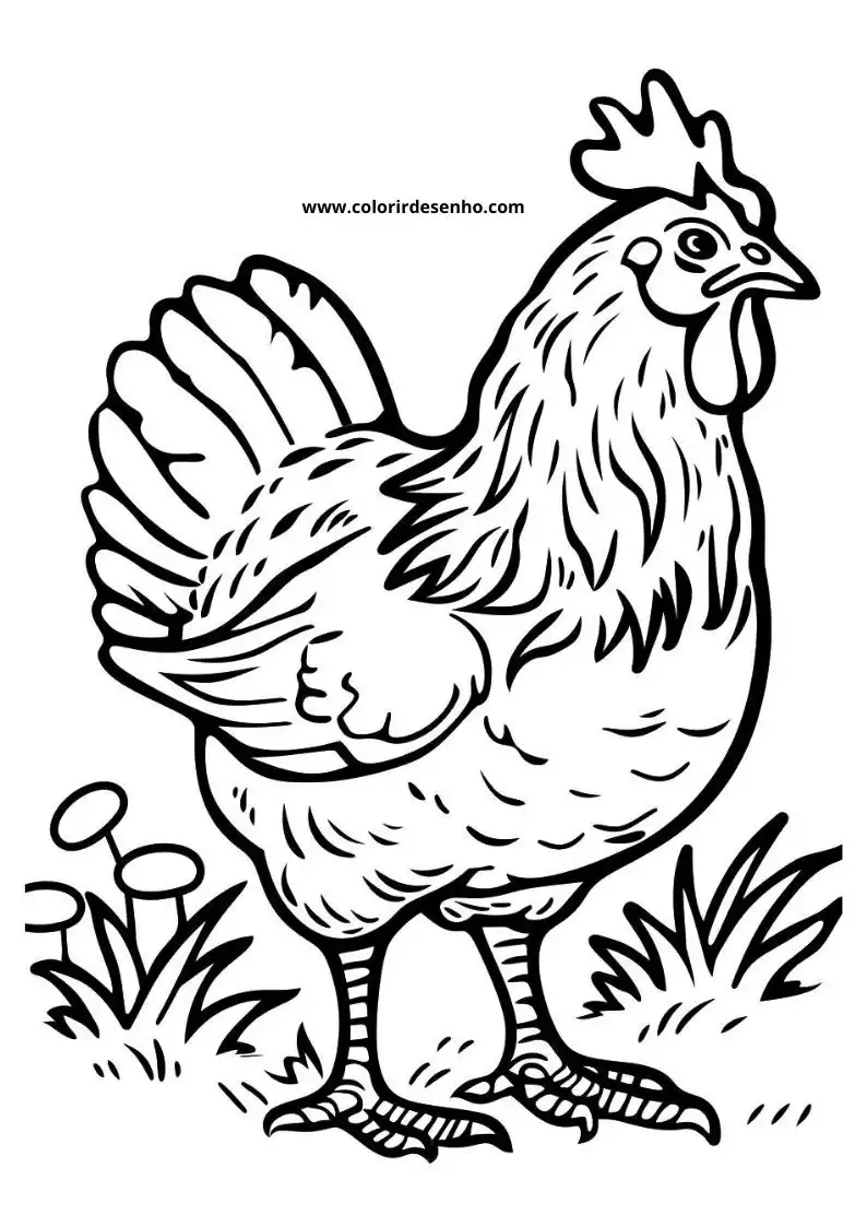 Chicken Coloring Pages 7