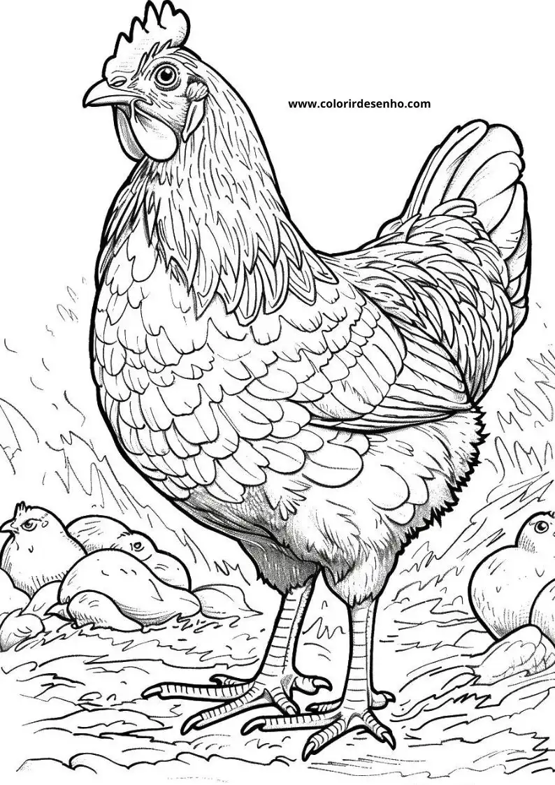 Chicken Coloring Pages 72