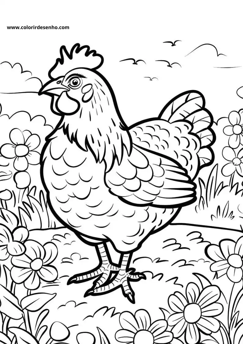 Chicken Coloring Pages 91