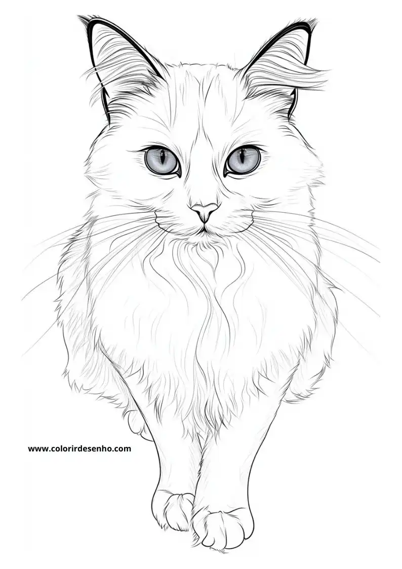 Kitten and Cats Coloring Pages 7