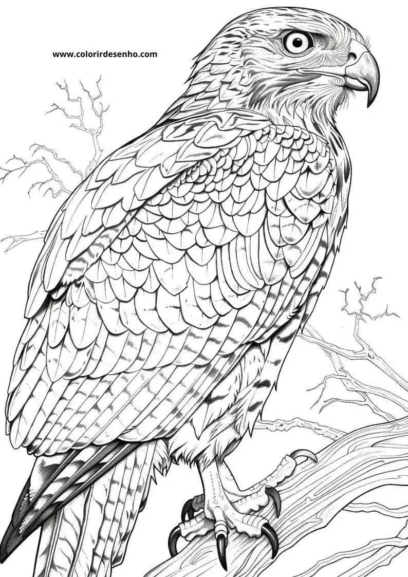 Hawk Coloring Pages 4