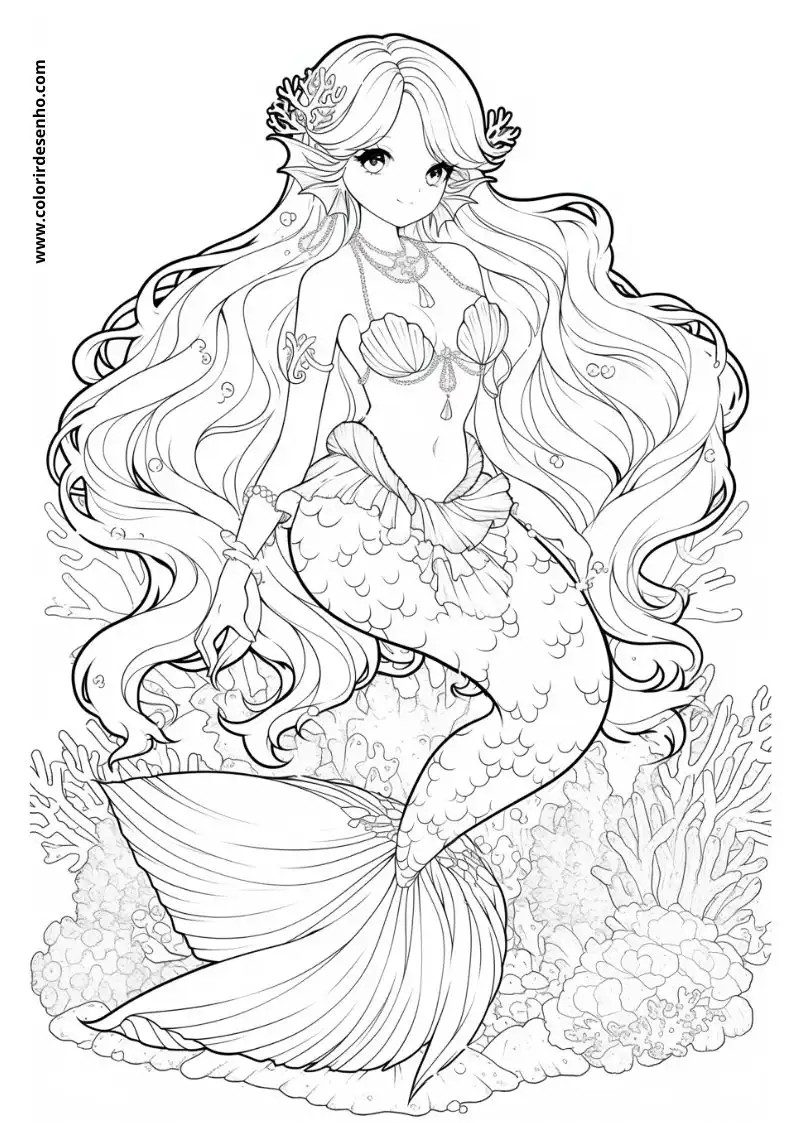 Sereia para Colorir 190