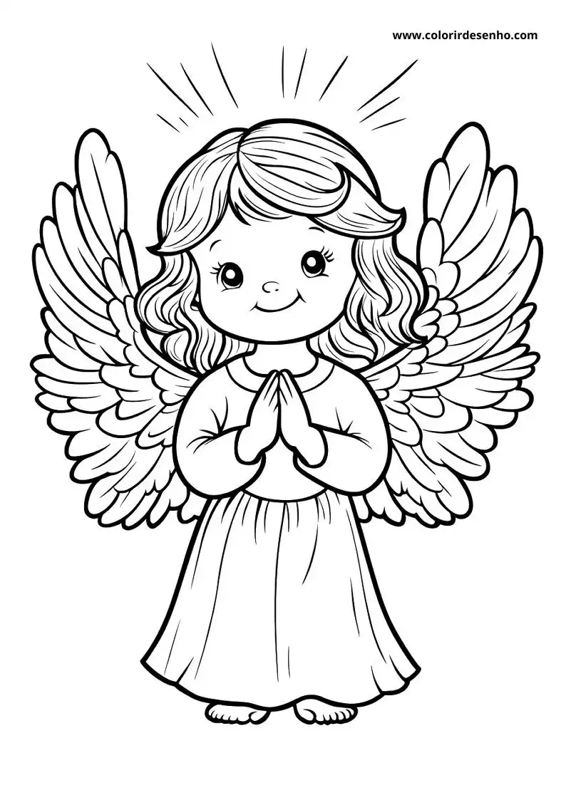 Anjo Para Imprimir - 221 Desenhos para Colorir