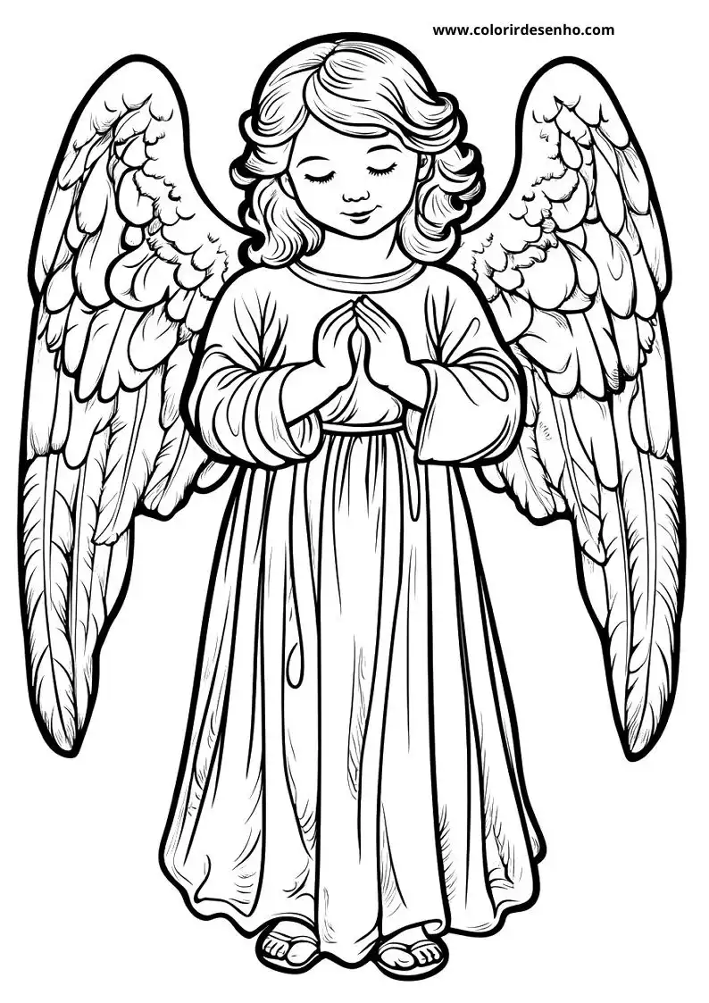 Anjo Para Imprimir - 221 Desenhos para Colorir