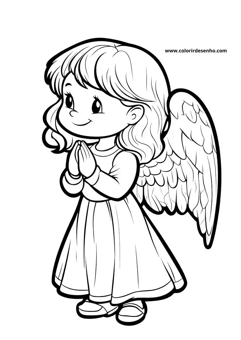 Anjo Para Imprimir - 221 Desenhos para Colorir