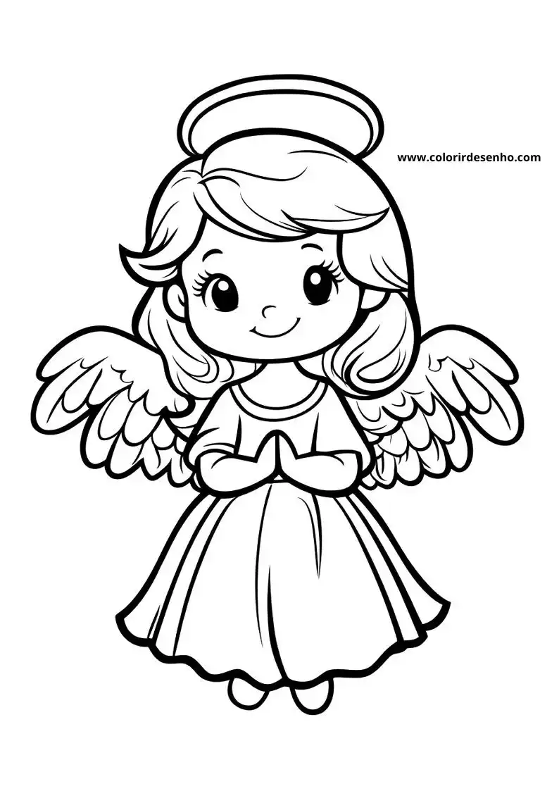 Anjo Para Imprimir - 221 Desenhos para Colorir