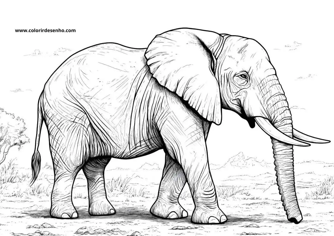 Elephant Coloring Pages 10