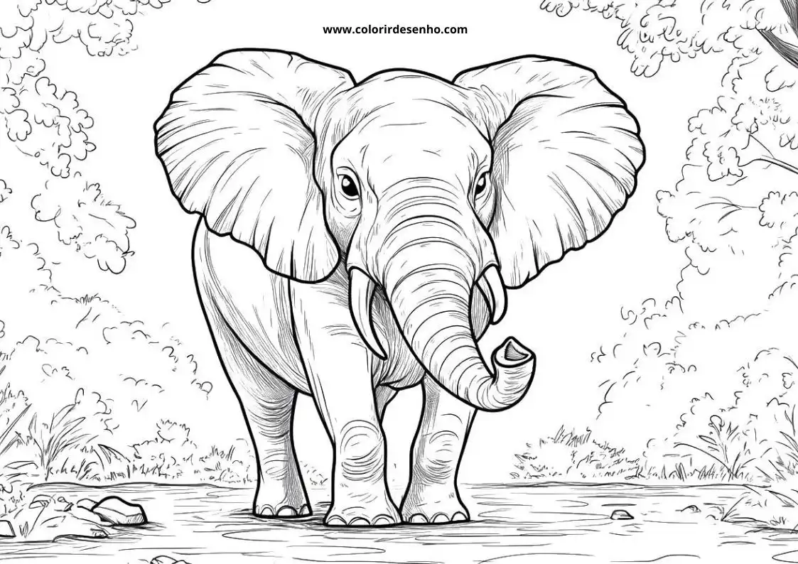 Elephant Coloring Pages 11