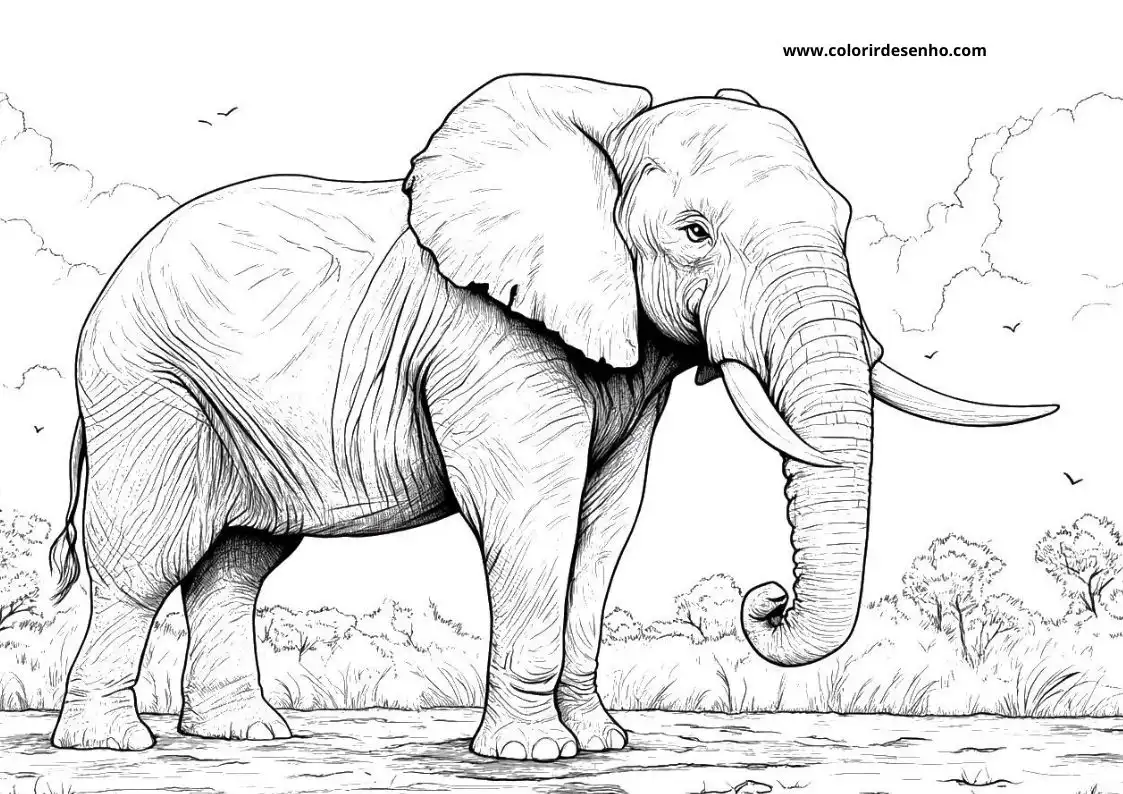 Elephant Coloring Pages 12