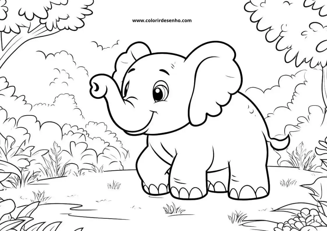 Elephant Coloring Pages 19