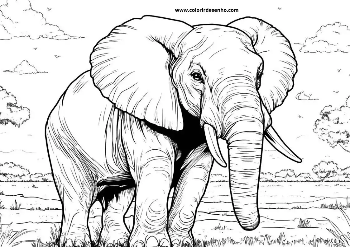 Elephant Coloring Pages 25