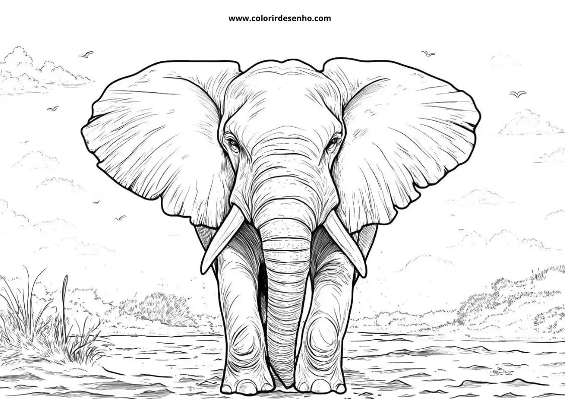 Elephant Coloring Pages 27