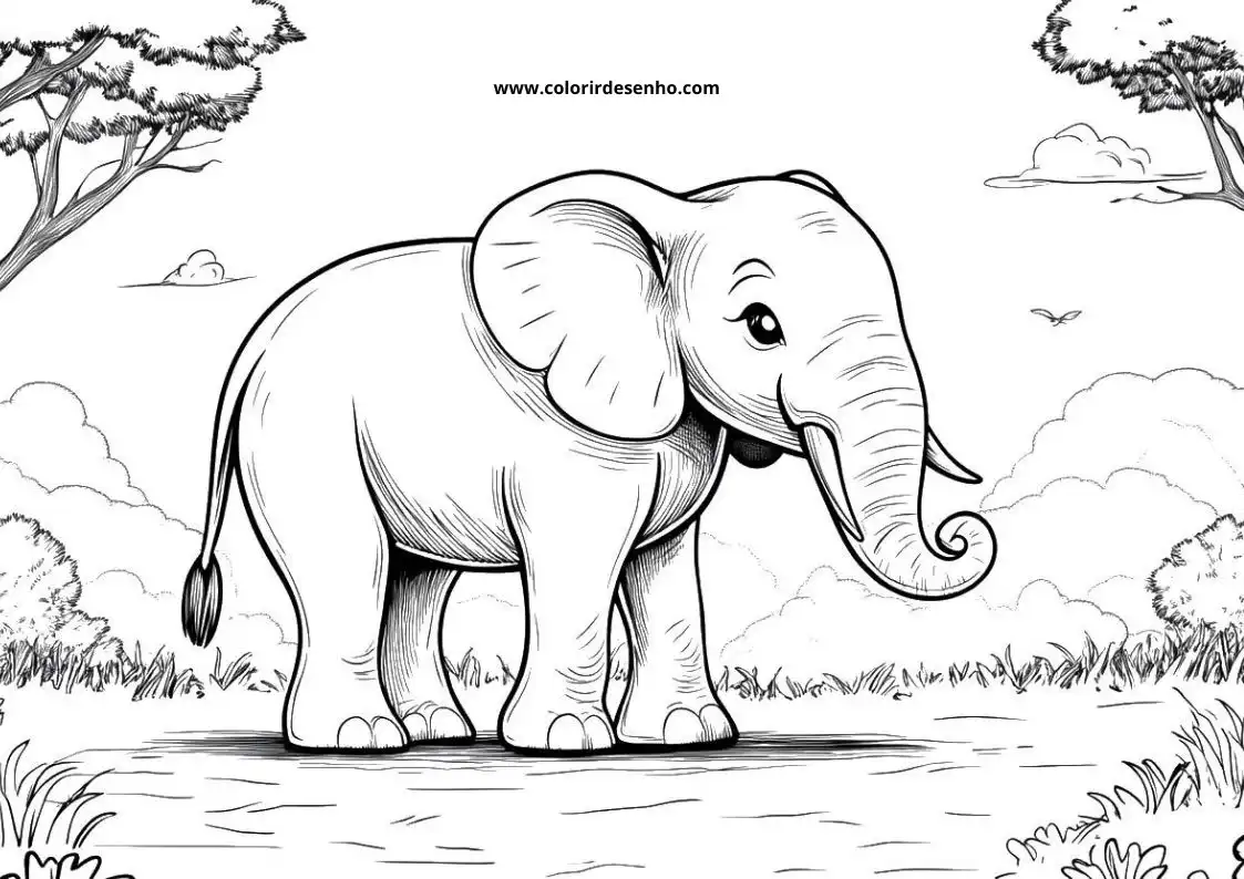 Elephant Coloring Pages 30