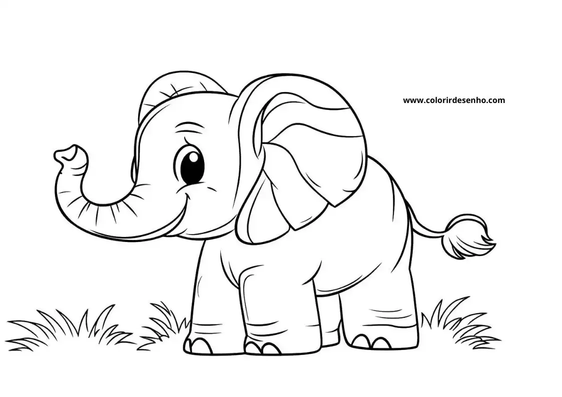 Elephant Coloring Pages 4