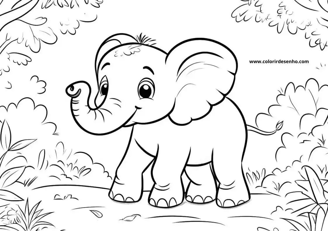 Elephant Coloring Pages 6