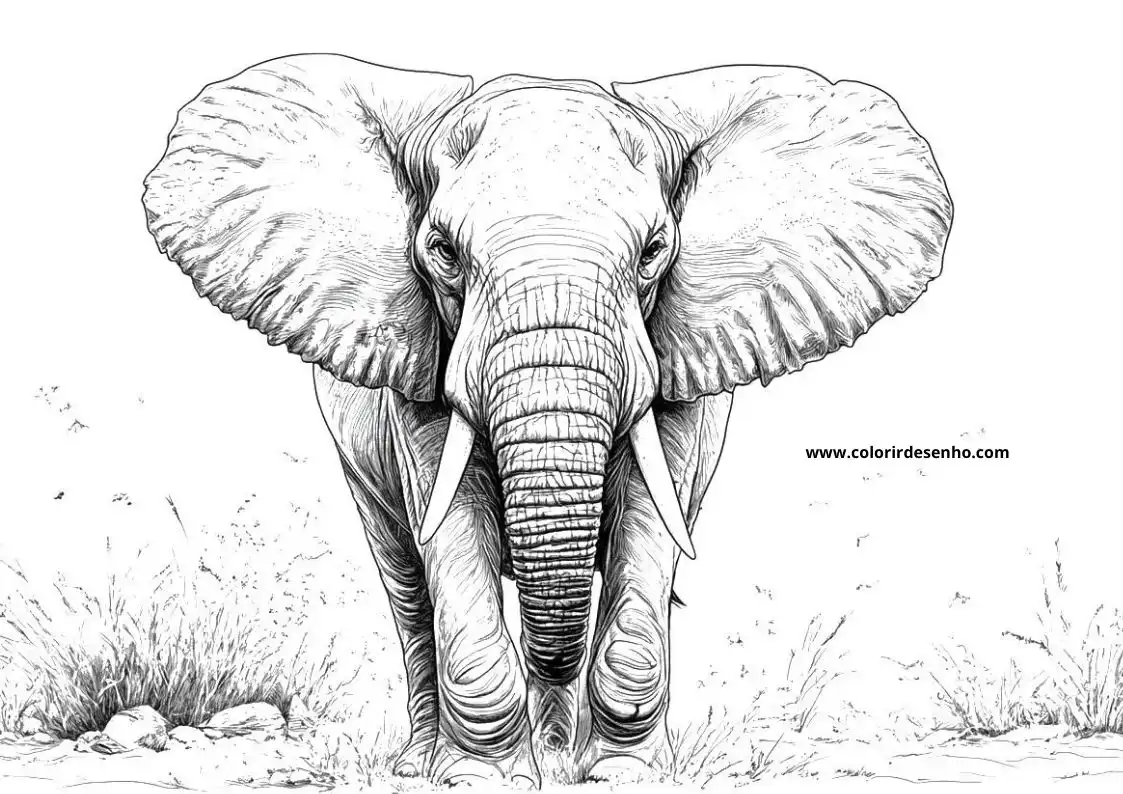 Elephant Coloring Pages 7