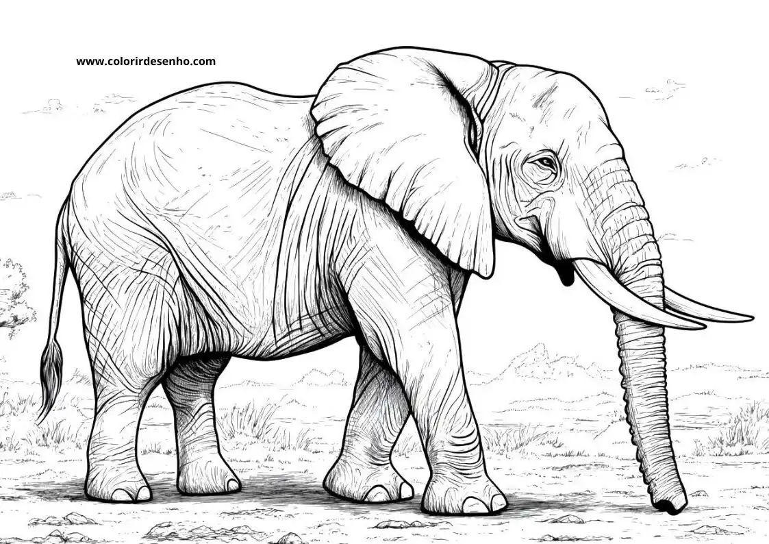 Elephant Coloring Pages 8