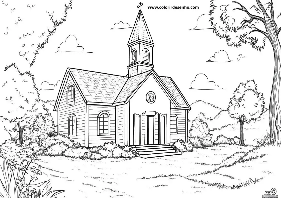 Church Coloring Pages 1