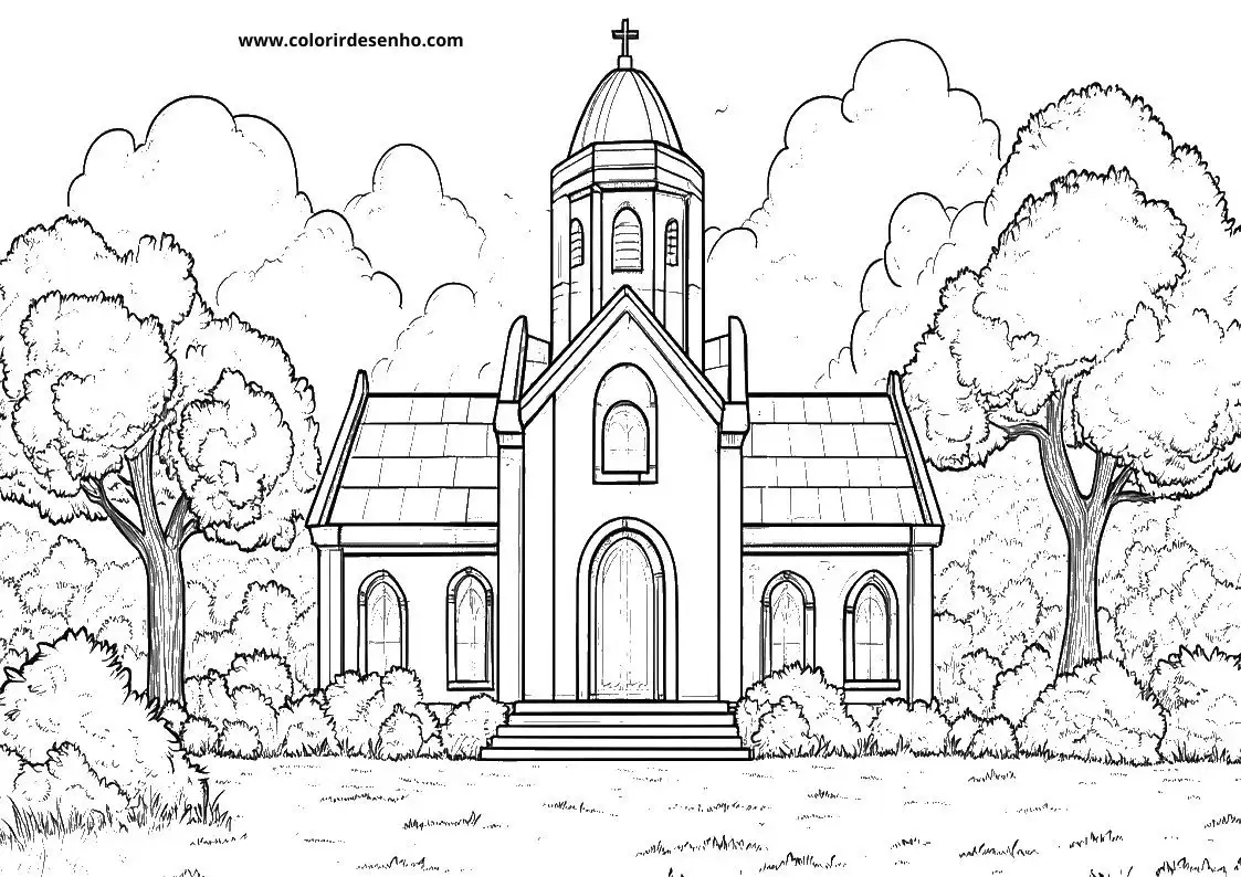 Church Coloring Pages 12