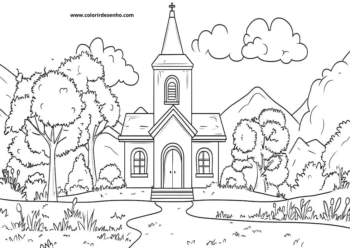 Church Coloring Pages 19