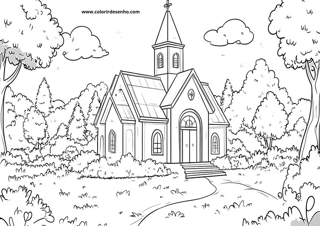 Church Coloring Pages 9