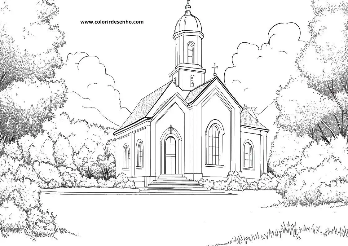 Printable Church Coloring Pages 100