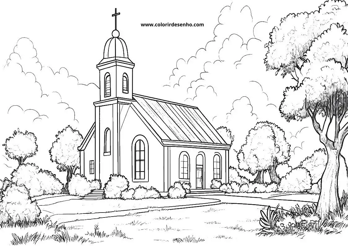 Printable Church Coloring Pages 101