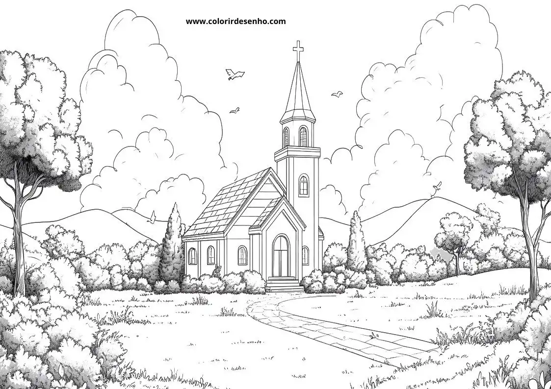 Printable Church Coloring Pages 54