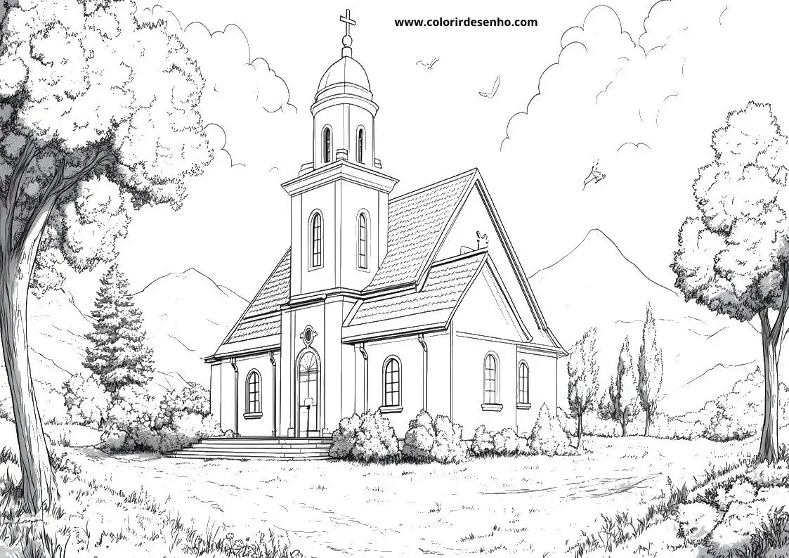 Printable Church Coloring Pages 58