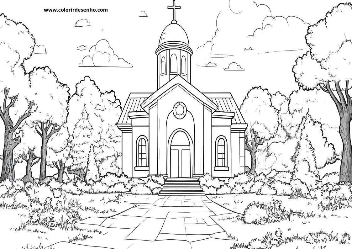 Printable Church Coloring Pages 60