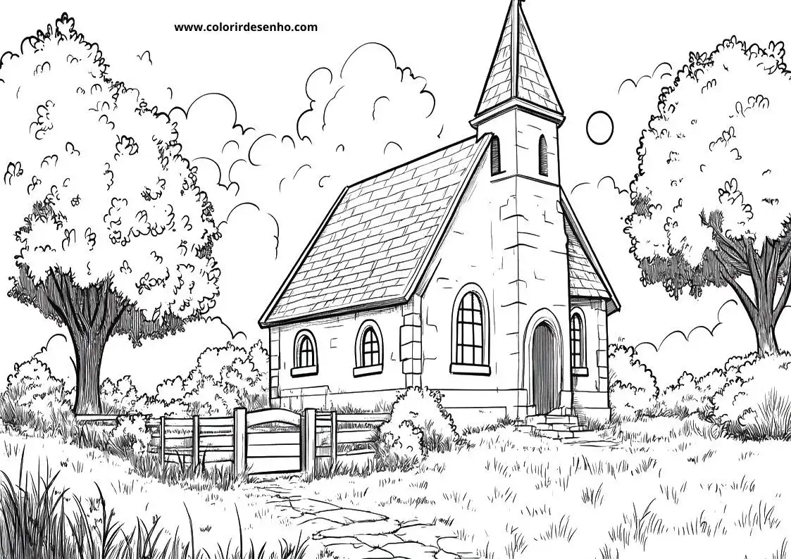 Printable Church Coloring Pages 61