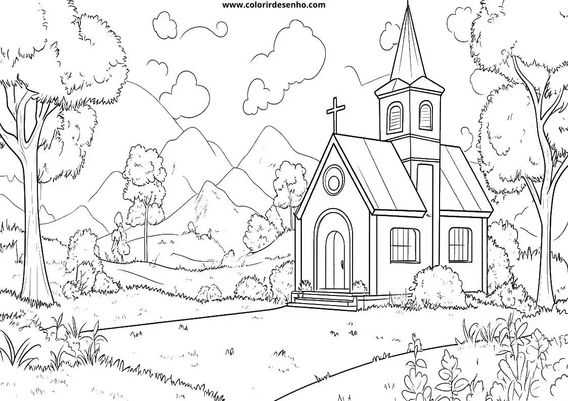 Printable Church Coloring Pages 64