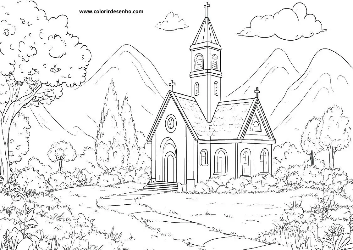 Printable Church Coloring Pages 70