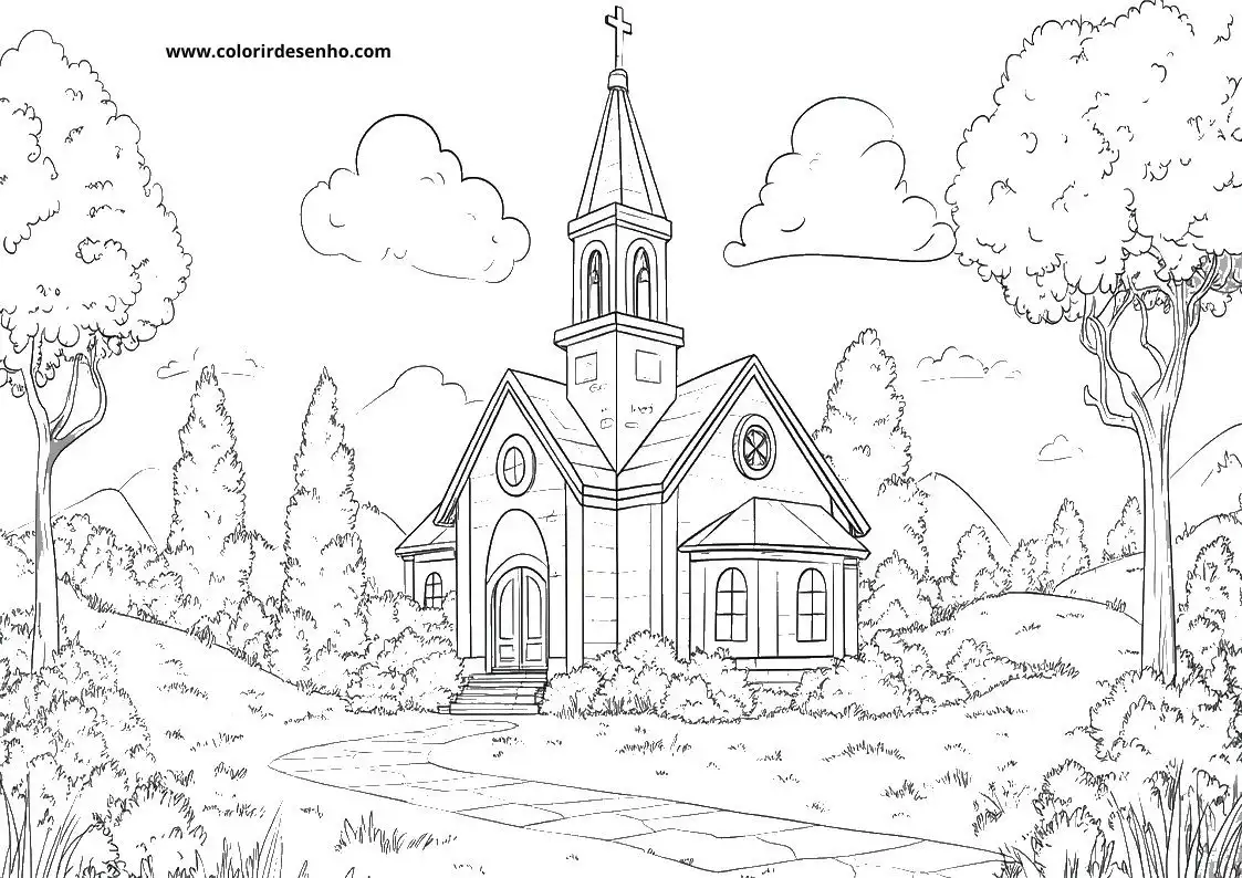 Printable Church Coloring Pages 71