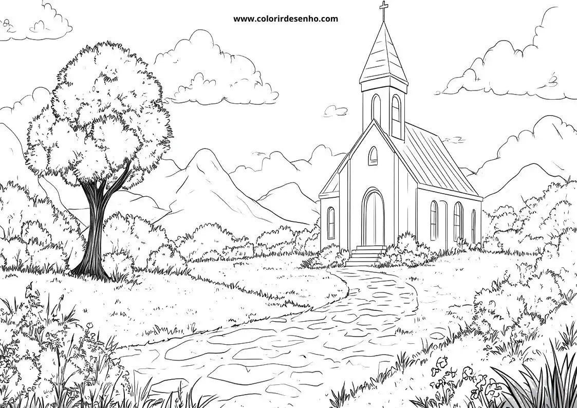 Printable Church Coloring Pages 72