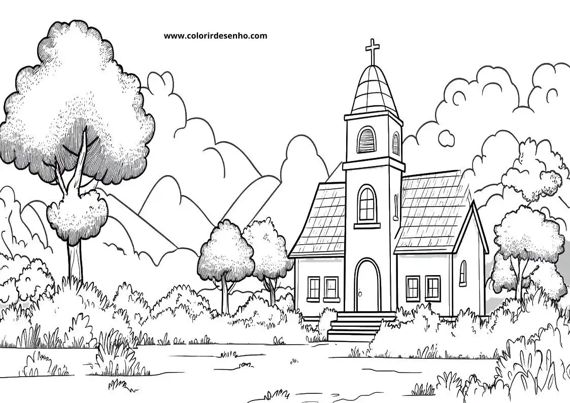 Printable Church Coloring Pages 74