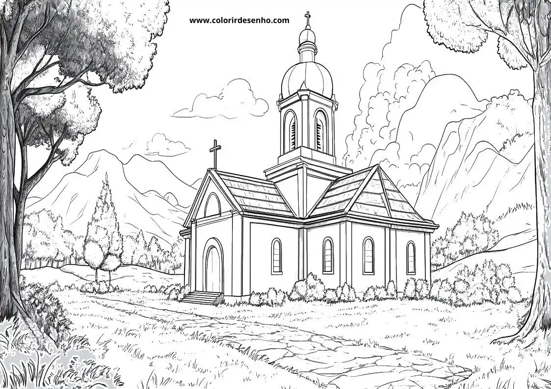 Printable Church Coloring Pages 75