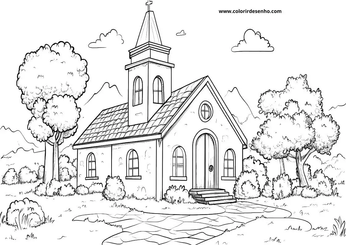 Printable Church Coloring Pages 77